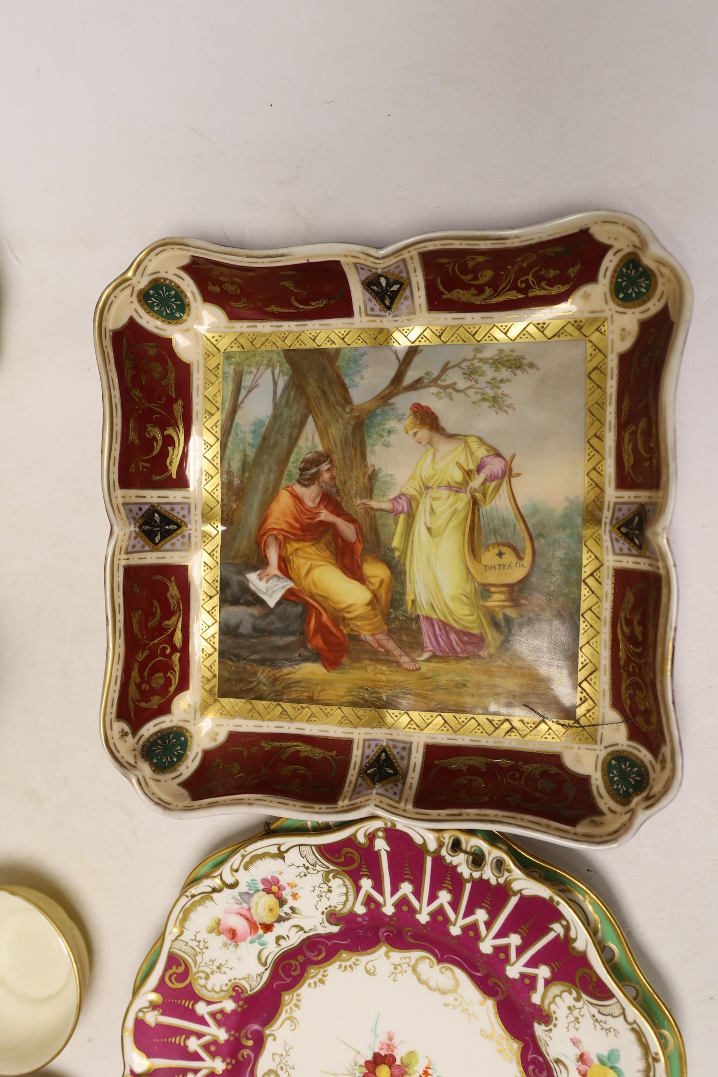 A large Doulton Burslem vase, c.1900 possibly made for Exhibition, a similar lobed vase, a Royal Worcester pot and dish and other ceramics, largest 51cm high (8)